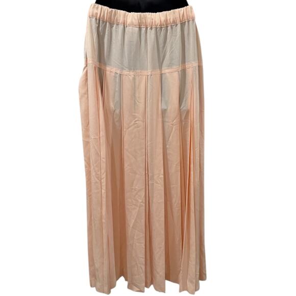 Vintage Paris Peach Pleat Midi Skirt - Picture 4 of 8